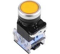 HJDIPCKYVG 1PCS Push Button Switch LA38-11BN LA38-11BNZS NO/NC Momentary/Latching 22mm 4 Screws Round Panel Cutout 2 Position Knob Switch (Color : Yellow, Size : Self Reset)