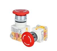 HJDIPCKYVG 2pcs LAY7-11ZS LAY7 Install The 22 mm The Mushroom Head Scram Button Switch Elevator Emergency Stop Switch 10A 600V LAY37-11ZS (Color : 2pcs)