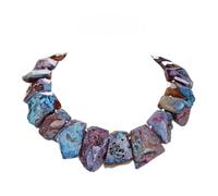 HJDIPCKYVG Jewelry - Collar de piedras preciosas reales de ágata de color mixto perforado en la parte superior de 18 pulgadas, 20 x 35 mm, para mujer