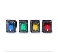 HJDIPCKYVG On Off 16A/250V Heavy Duty 4 Pin DPST IP67 Sealed Waterproof T85 Auto Boat Marine Toggle Rocker Switch with LED 12V 220V 30x22 (Color : Blue, Size : 110V)