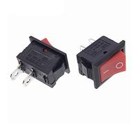 HJDIPCKYVG Push Button Switch 15x21mm SPST 2Pin 6A 250V 10V 125V KCD1-101 Snap-in On/Off Boat Rocker Switch 15MM*21MM Black Red White(5pcs Red)