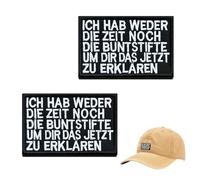 HJDJBD 2 Unidades «Ich Hab Ni Die Zeit ni Die Buntstifte,Um Dir Das Jetzt zu Erklärren» Fun Gestickt,Morale Patch mit Klettverschluss,Lustiger Taktischer Applique für Kutte,Rucksack,Kleidung