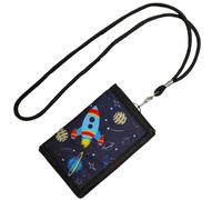HJDJBD Cartera PequeñA De Tres Pliegues para Niños,Weltraum Motiv Kinder Brustbeutel,con Correa para Colgar,Portemonnaie para NiñOs Y Adolescentes