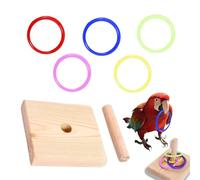 HJDJBD Juguete de entrenamiento de inteligencia de pájaros, de madera, para periquitos, juguetes para pájaros, anillo apilable colorido, bloques de parque infantil, juguete giratorio, para periquitos