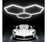 HJDSUDU Luz LED Hexagonal para Garaje, luz LED superbrillante para Techo de Taller, luz LED de Panal para Garaje, para almacén, Taller, Gimnasio, sótano,3 Hex(15 Packs)