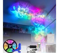 HJDSUDU Nube de tormenta 3D, Kit de iluminación Nocturna Creativa Multicolor con sincronización de música, Control por aplicación, decoración de Techo para Fiesta, Sala de Juegos,6.5ft