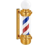 HJDSUDU Poste de luz LED para barbería, Estilo clásico, Letrero Abierto para peluquería, Tiras LED Multicolores giratorias, luz giratoria para Montaje en Pared,Oro,68cm/26.77in