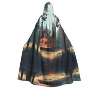 HJFCZH A Cabin In The Pine Forest - Capa con capucha para adultos con estampado de Halloween