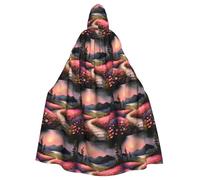 HJFCZH A path full of flowers Prints Halloween - Capa grande con capucha para adultos, con pajarita, sin cremallera