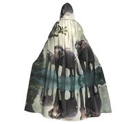 HJFCZH AlbedoBase_XL_Asian_Elephants_1 - Capa con capucha para adultos con estampado de Halloween para varios entornos de fiesta y carnaval