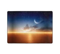 HJFCZH Alfombra de piel sintética bien elaborada con estampado de cielo con luna, 80 x 58 pulgadas, ultra absorbente y cómoda como una nube para el hogar y la oficina