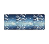 HJFCZH Alfombrilla de mouse de cielo azul y nubes blancas de 12 x 31.5 pulgadas, manta de escritorio grande
