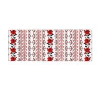 HJFCZH Alfombrilla de ratón con bordado ucraniano con estampado de rosas (30,5 x 80 cm)