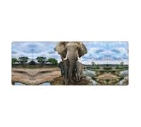 HJFCZH Alfombrilla de ratón con diseño de elefante y animales salvajes africanos de 12 x 31.5 pulgadas