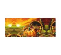 HJFCZH Alfombrilla de ratón de calabaza para el día de Acción de Gracias, 12 x 31.5 pulgadas, manta de escritorio grande
