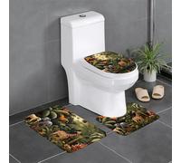HJFCZH Animals in The Rainforest - Juego de alfombras antideslizantes para baño, 3 piezas, contorneado, ovaladas y rectangulares para inodoro, tocador y baños