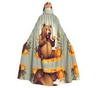 HJFCZH Bear Eats Honey - Capa con capucha para adultos con estampado de miel para varios entornos de fiesta y carnaval