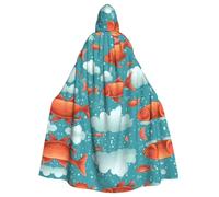 HJFCZH Big Fish In The Air - Capa con capucha para adultos con diseño de pez grande con pajarita, sin cremallera
