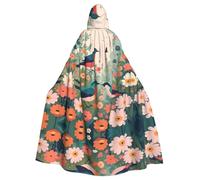 HJFCZH Birds In The Garden - Capa con capucha estampada de Halloween para adultos para varios entornos de fiesta y carnaval