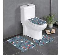 HJFCZH Birds in The Snow - Juego de alfombras de baño estampadas: 3 alfombrillas antideslizantes (24 x 16 pulgadas) para inodoro, tocador y baños, fácil de limpiar