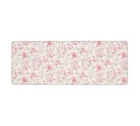 HJFCZH Bonita alfombrilla de ratón con estampado de flores rosas vintage de 30,5 x 80 cm