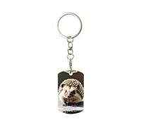 HJFCZH Bonito llavero de metal rectangular de erizo