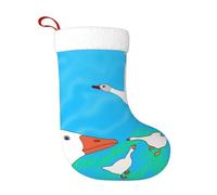 HJFCZH Calcetín de Navidad con imagen de ganso blanco feliz, suave, ligero, con una buena sensación táctil, fácil de colgar