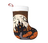 HJFCZH Calcetín de Navidad gótico con texto en inglés "Happy Halloween", accesorio decorativo, esponjoso, suave, para uso a granel por mujeres y hombres