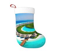 HJFCZH Calcetines de Navidad con imagen de paisaje de Maldivas para festivales, fiestas, interiores, decoración del hogar