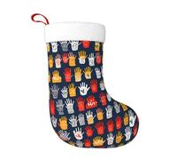 HJFCZH Calcetines de Navidad con imagen del alfabeto y lenguaje de señas, para festivales, fiestas, interiores, decoración del hogar