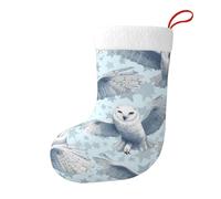 Hjfczh Calcetines decorativos de Navidad con diseño de búho nevado que extiende sus alas para rellenar pequeños regalos como dulces y juguetes pequeños