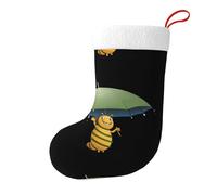 Hjfczh Calcetines decorativos de Navidad con diseño de oruga que se esconde de la lluvia, para árboles de Navidad, mesas de comedor