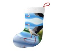 HJFCZH Calcetines decorativos de Navidad con estampado de cigüeñas en el agua, añade alegría festiva a Halloween, Navidad