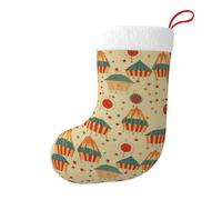 Hjfczh Calcetines decorativos de Navidad con estampado de fondo de circo vintage para rellenar pequeños regalos como dulces y juguetes pequeños