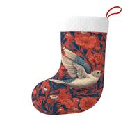 Hjfczh Calcetines decorativos de Navidad con estampado de pájaros felices para árboles de Navidad, mesas de comedor