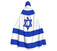 HJFCZH Capa con capucha con estampado de bandera israelí, manta de poliéster duradera para cosplay y disfraces de Halloween