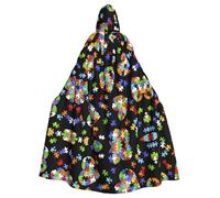 HJFCZH Capa con capucha con estampado de corazón para concienciación sobre el autismo, capa extragrande con cordón, capa acogedora