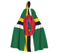 HJFCZH Capa con capucha de la bandera de Dominica impresa para Halloween para adultos, capa con capucha súper grande