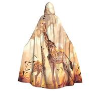 HJFCZH Capa con capucha estampada de jirafa madre e hijo para adultos para varios entornos de fiesta y carnaval