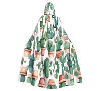 HJFCZH Capa con capucha para adultos con diseño de cactus de acuarela que garantiza un fácil cuidado y un uso duradero