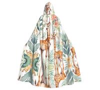 HJFCZH Capa con capucha para adultos con diseño de ciervo y jirafa de acuarela que garantiza un cuidado fácil y un uso duradero