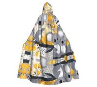 HJFCZH Capa con capucha para adultos con diseño de dos koalas felices para Halloween, súper grande, con pajarita, sin cremallera