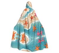 HJFCZH Capa con capucha para adultos con diseño de estrella de mar y océano y playa que garantiza un fácil cuidado y un uso duradero