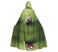 HJFCZH Capa con capucha para adultos con diseño de pelota de fútbol americano sobre hierba, con capucha y pajarita, sin cremallera