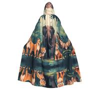HJFCZH Capa con capucha para adultos con estampado de animales salvajes que garantiza un fácil cuidado y un uso duradero