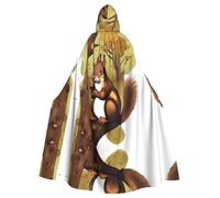 HJFCZH Capa con capucha para adultos con estampado de ardilla que come nueces para varios entornos de fiesta y carnaval