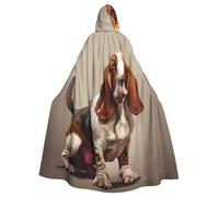 HJFCZH Capa con capucha para adultos con estampado de Basset Hound para Halloween, juego de rol