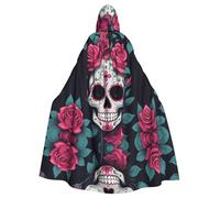 HJFCZH Capa con capucha para adultos con estampado de calavera y rosas de Sugar Horror que garantiza un cuidado fácil y un uso duradero