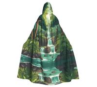HJFCZH Capa con capucha para adultos con estampado de cascada de árbol verde