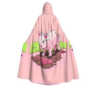 HJFCZH Capa con capucha para adultos con estampado de cerdito rosa para Halloween y juegos de rol